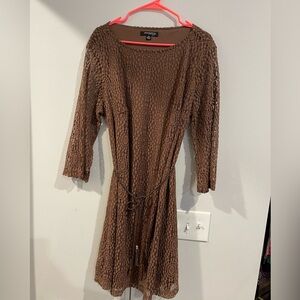 Sharagano Brown Lace Dress